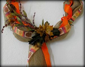 Burlap Wreath Fall Focal by RLC