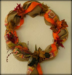 Fall Burlap Wreath by RLC